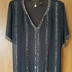 Sheer Black Sequin Top